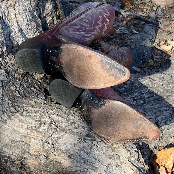 Men’s Vintage Justin Teju Lizard Burgundy Boots 8 ½ D - Picture 9 of 12